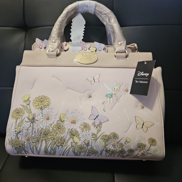 Disney Pink Tinker Bell Floral Satchel Bag - Picture 2 of 5